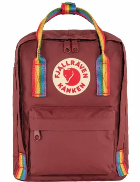 Kanken Mini Rainbow Backpack - Ox Red-Rainbow Pattern