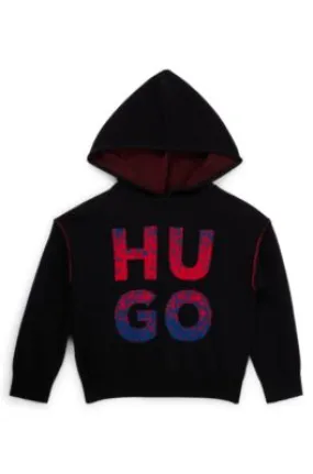 Kids' hoodie with two-tone stacked logo