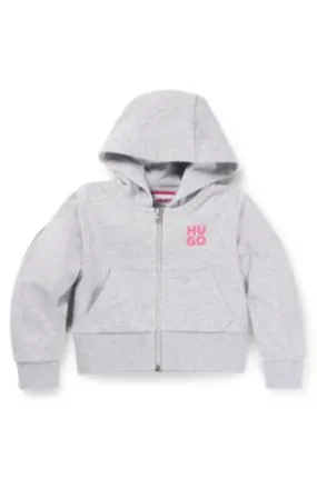 Kids' zip-up hoodie with logo prints