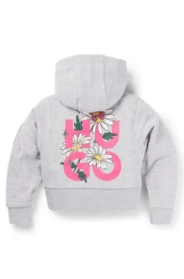 Kids' zip-up hoodie with logo prints