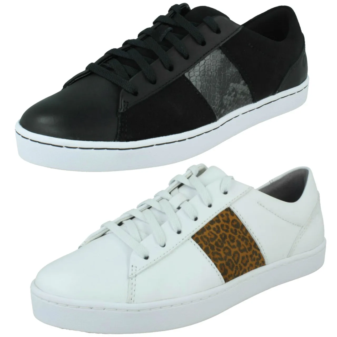 Ladies Clarks Lace Up Casual Trainers Pawley Rilee