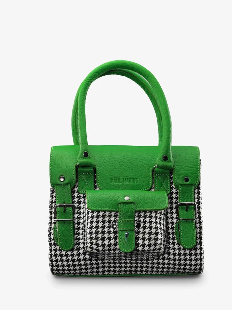 leather shoulder bag for woman Green - LeRive Gauche S Grand Prix Acid Green | PAUL MARIUS