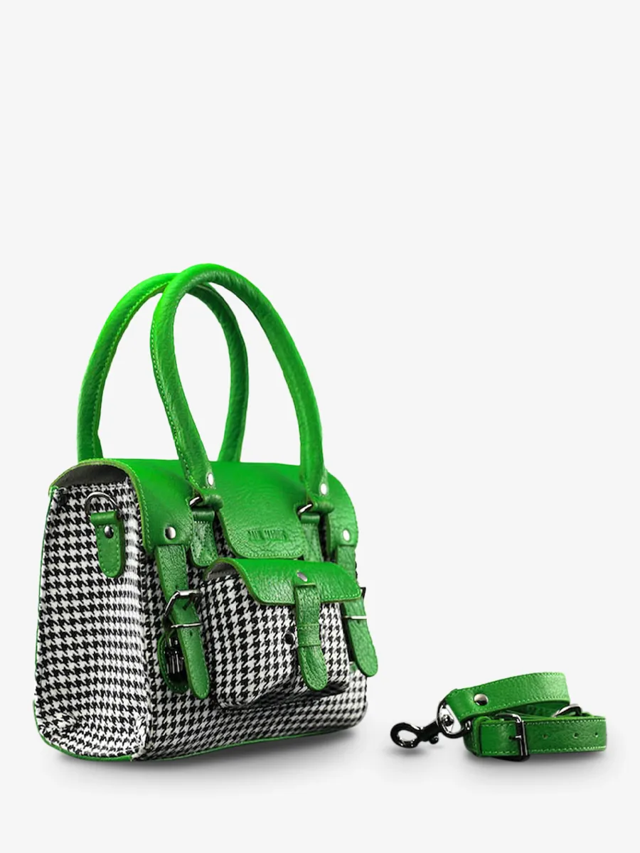 leather shoulder bag for woman Green - LeRive Gauche S Grand Prix Acid Green | PAUL MARIUS