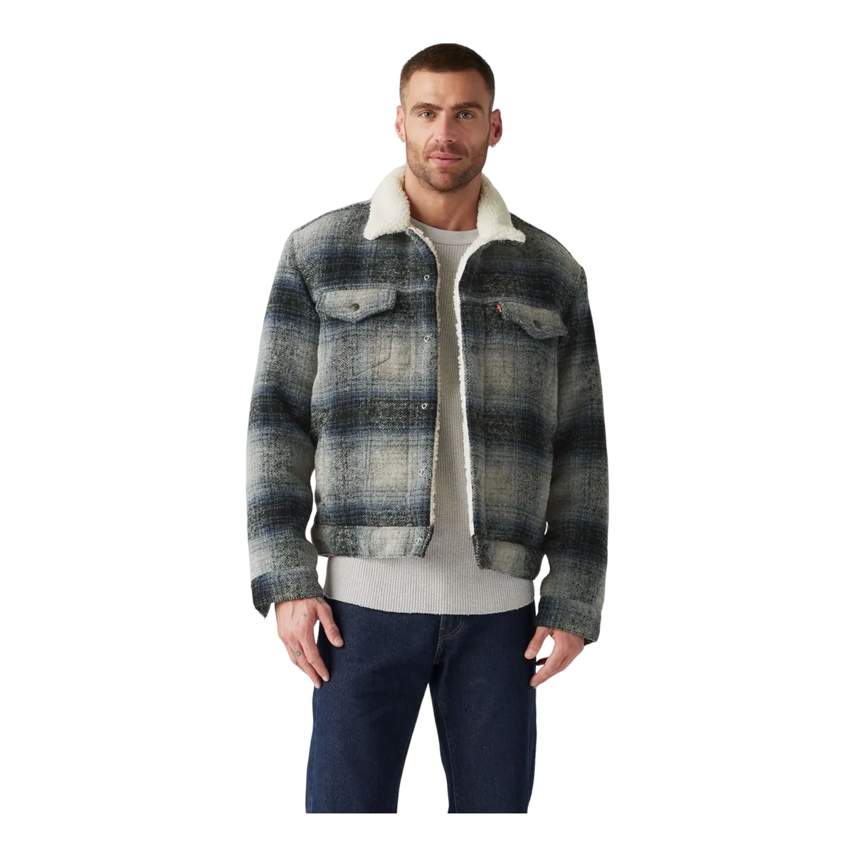 Levi's Plaid Type 3 Sherpa Truck Jacket