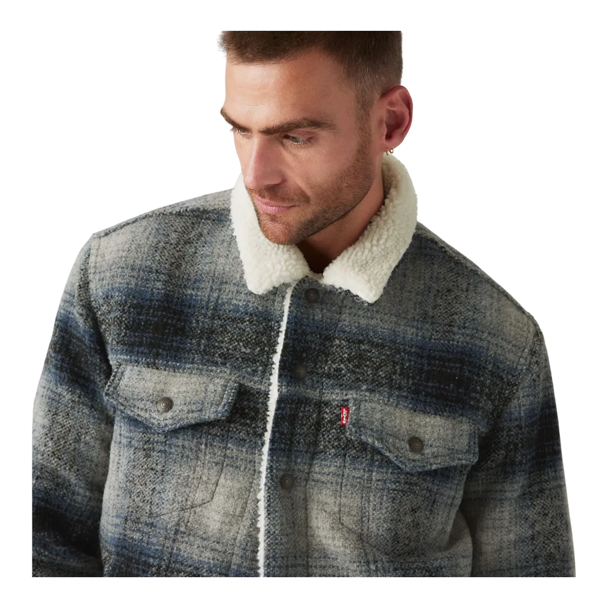 Levi's Plaid Type 3 Sherpa Truck Jacket