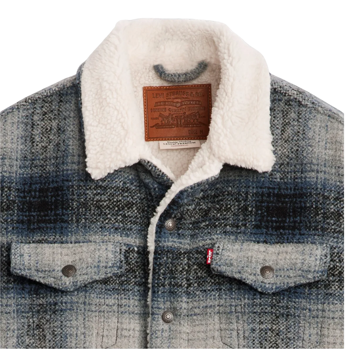 Levi's Plaid Type 3 Sherpa Truck Jacket