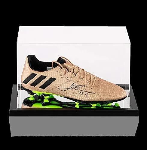 Lionel Messi Official Autographed Signed Gold Adidas Nemeziz Boot In Acrylic Case