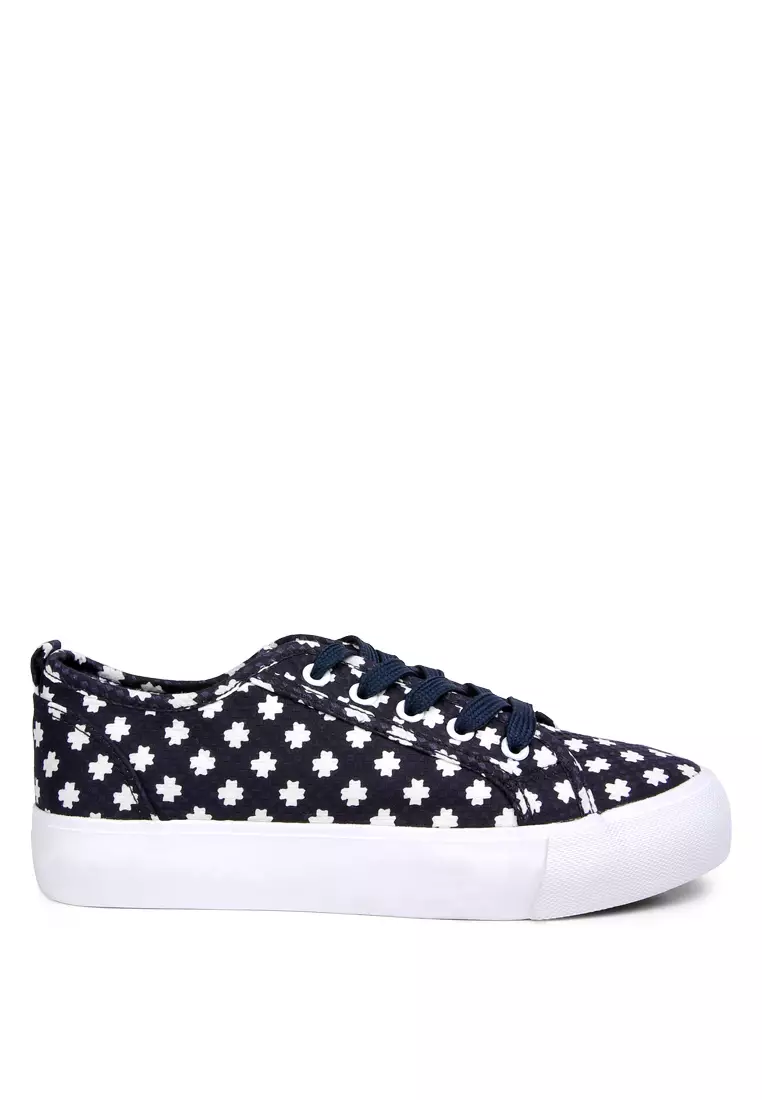 London Rag Knitted Blue Platform Sneakers