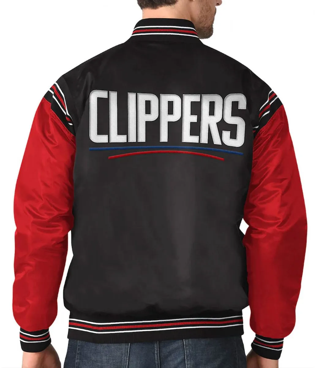 Los Angeles Clippers The Enforcer Satin Black and Red Jacket