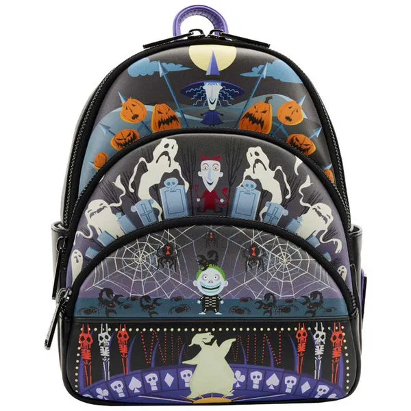 Loungefly The Nightmare Before Christmas Triple Pocket Lock Shock Barrel Oogie Boogie  Backpack