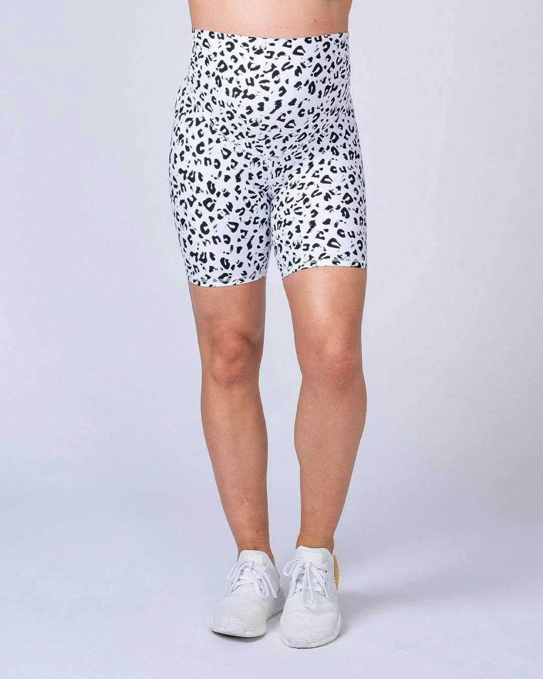 Maternity Bike Shorts - Snow Leopard