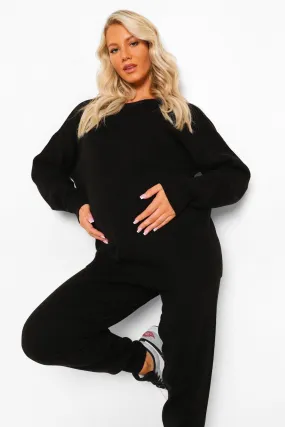 Maternity Crew Neck Knitted Loungewear Set