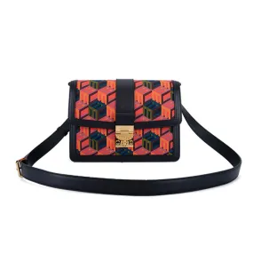 MCM Cubic Logo Jacquard Shoulder Bag Multi  Medium