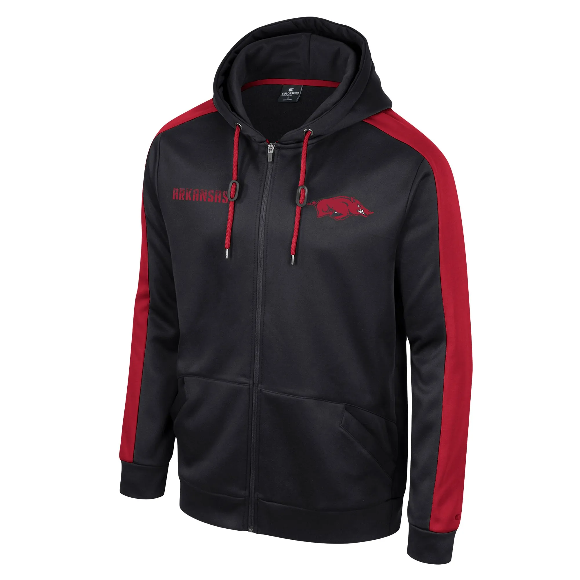 Men's Colosseum  Black Arkansas Razorbacks Reese Full-Zip Hoodie