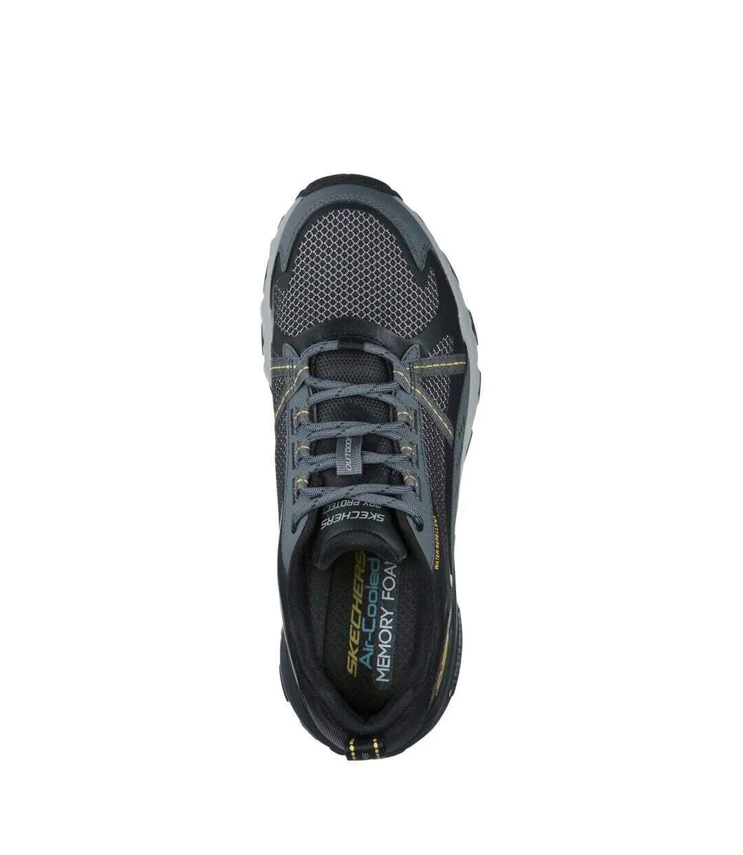 Mens max protect leather trainers black/charcoal Skechers