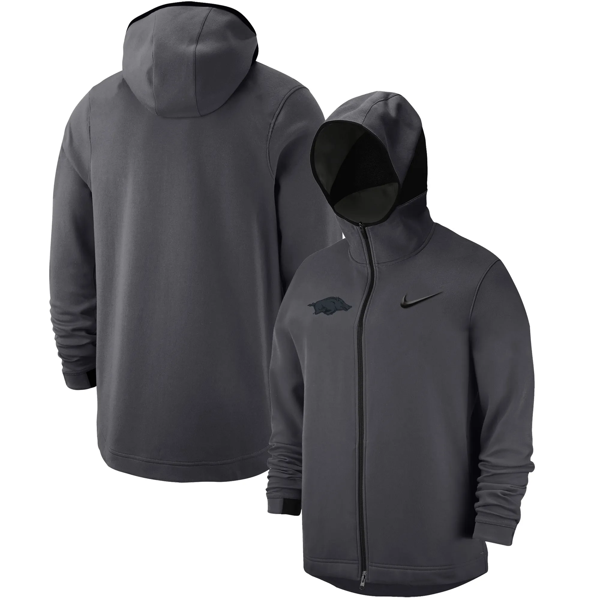 Men's Nike Anthracite Arkansas Razorbacks Tonal Showtime Full-Zip Hoodie