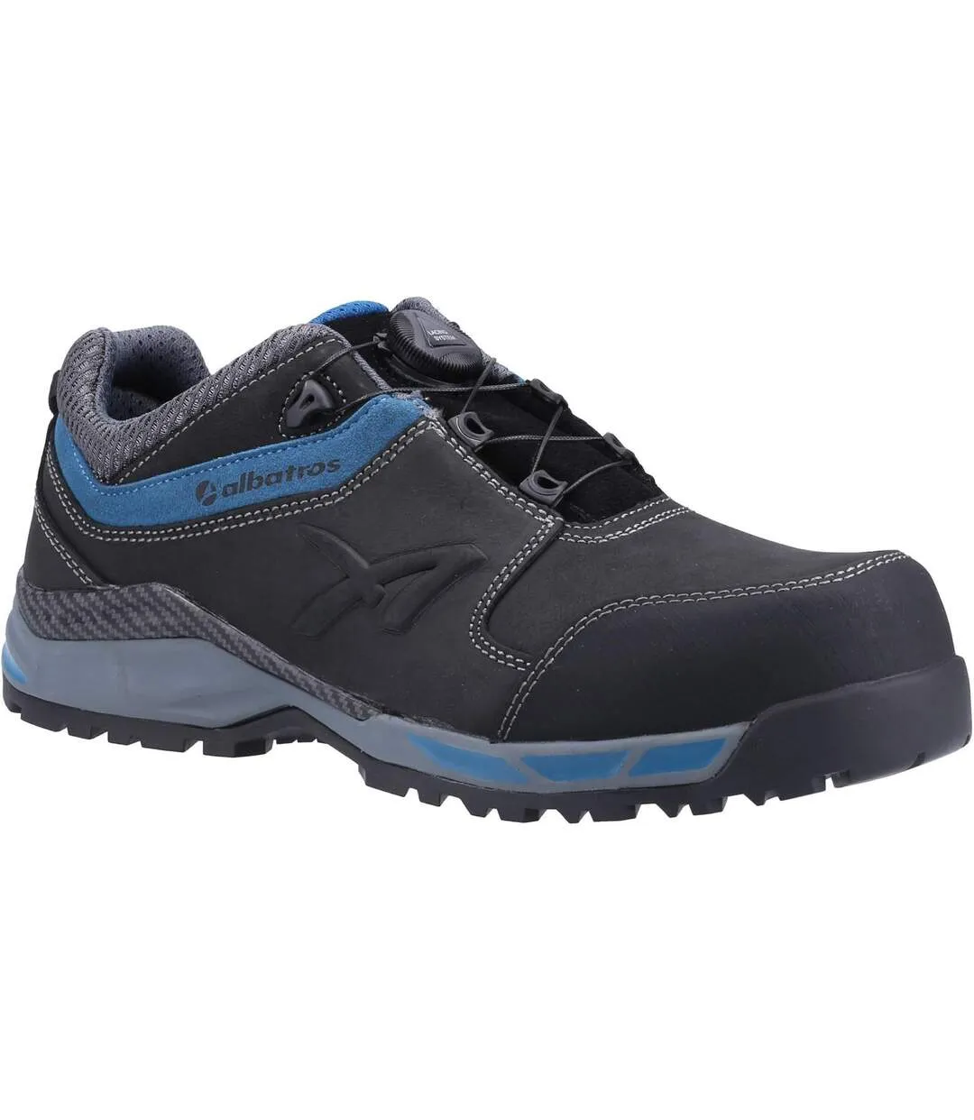 Mens tofane low s3 leather safety trainers black Albatros