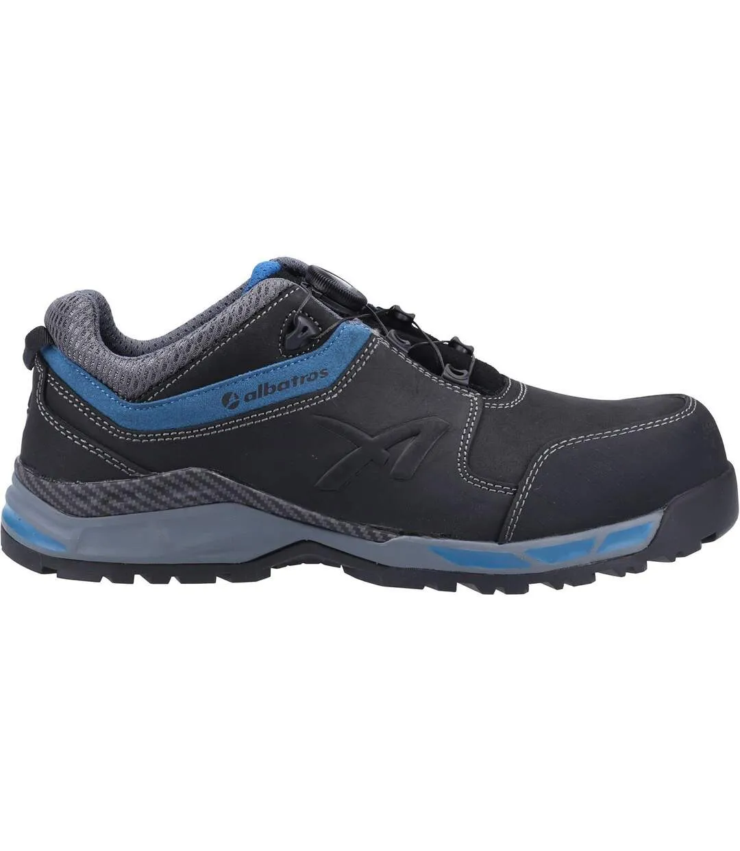 Mens tofane low s3 leather safety trainers black Albatros