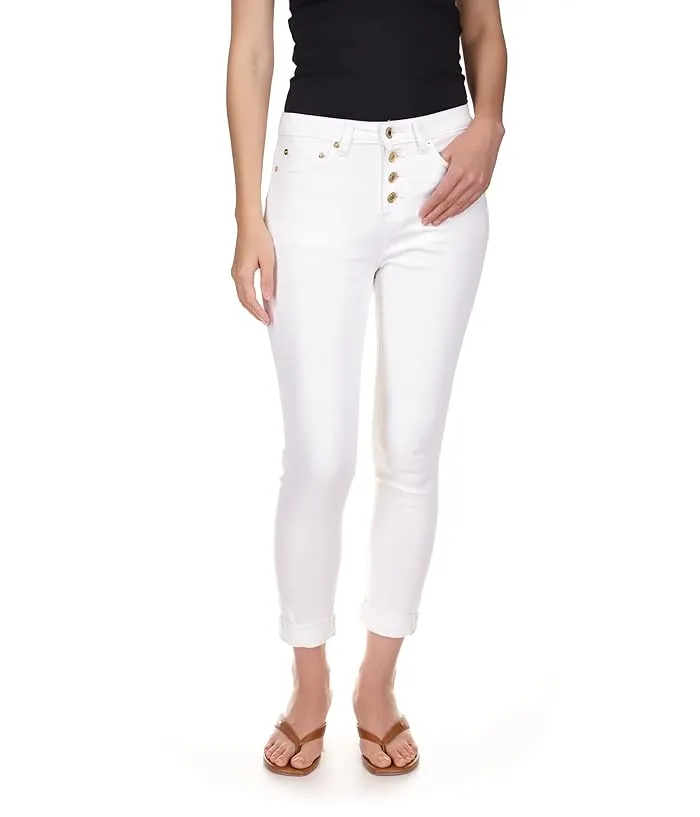 MICHAEL Michael Kors Izzy Skinny Roll Hem Jeans in White