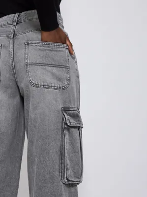 Mid Wash Straight Leg Cargo Pocket Jeans | Women | George at ASDA