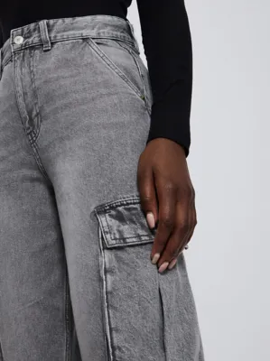 Mid Wash Straight Leg Cargo Pocket Jeans | Women | George at ASDA