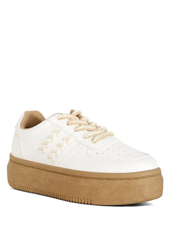 Monigue Faux Leathe Detail Sneakers