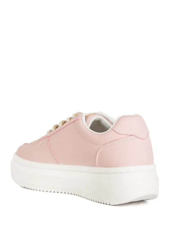 Monigue Faux Leathe Detail Sneakers