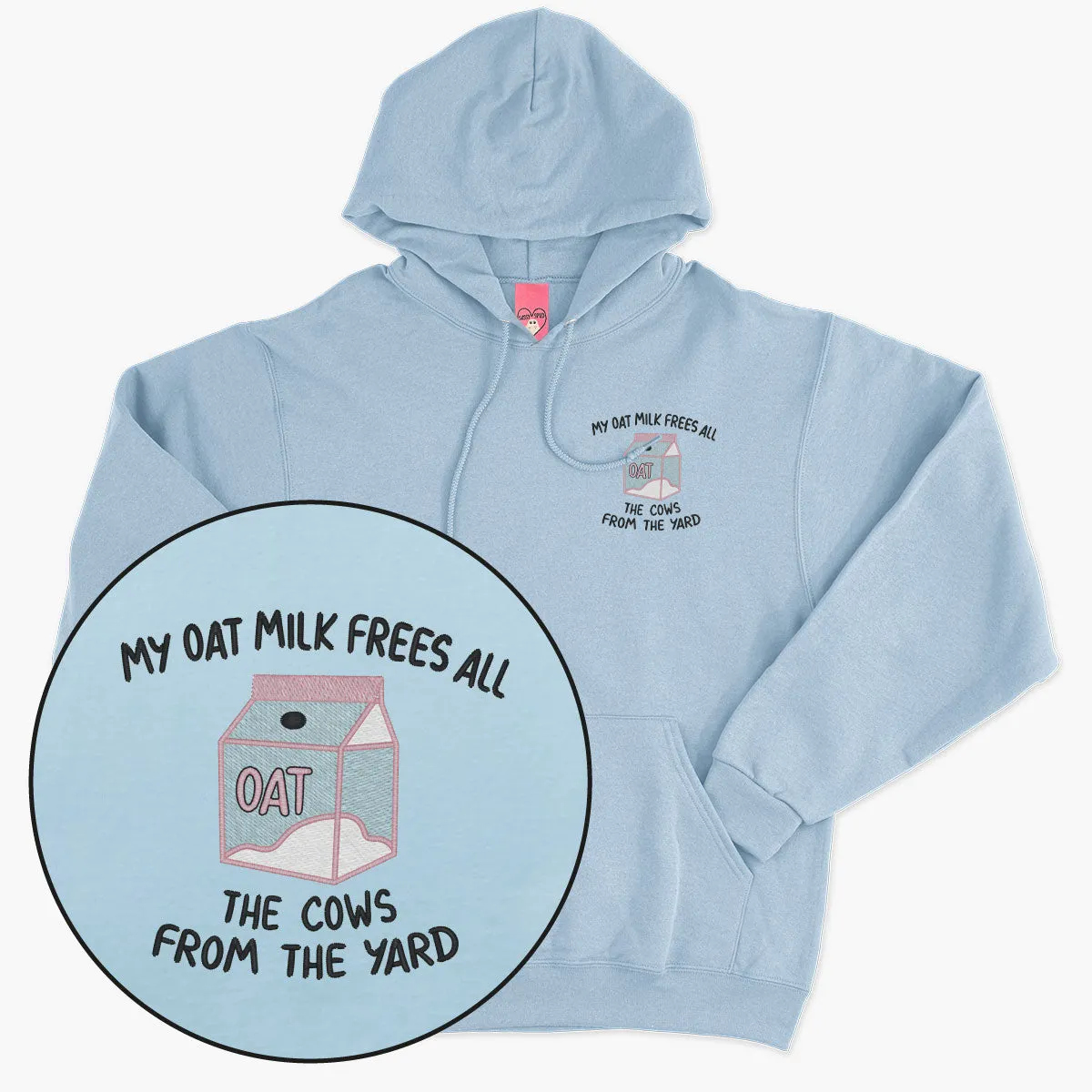 My Oat Milk Frees All The Cows From The Yard Embroidered Hoodie (Unisex)