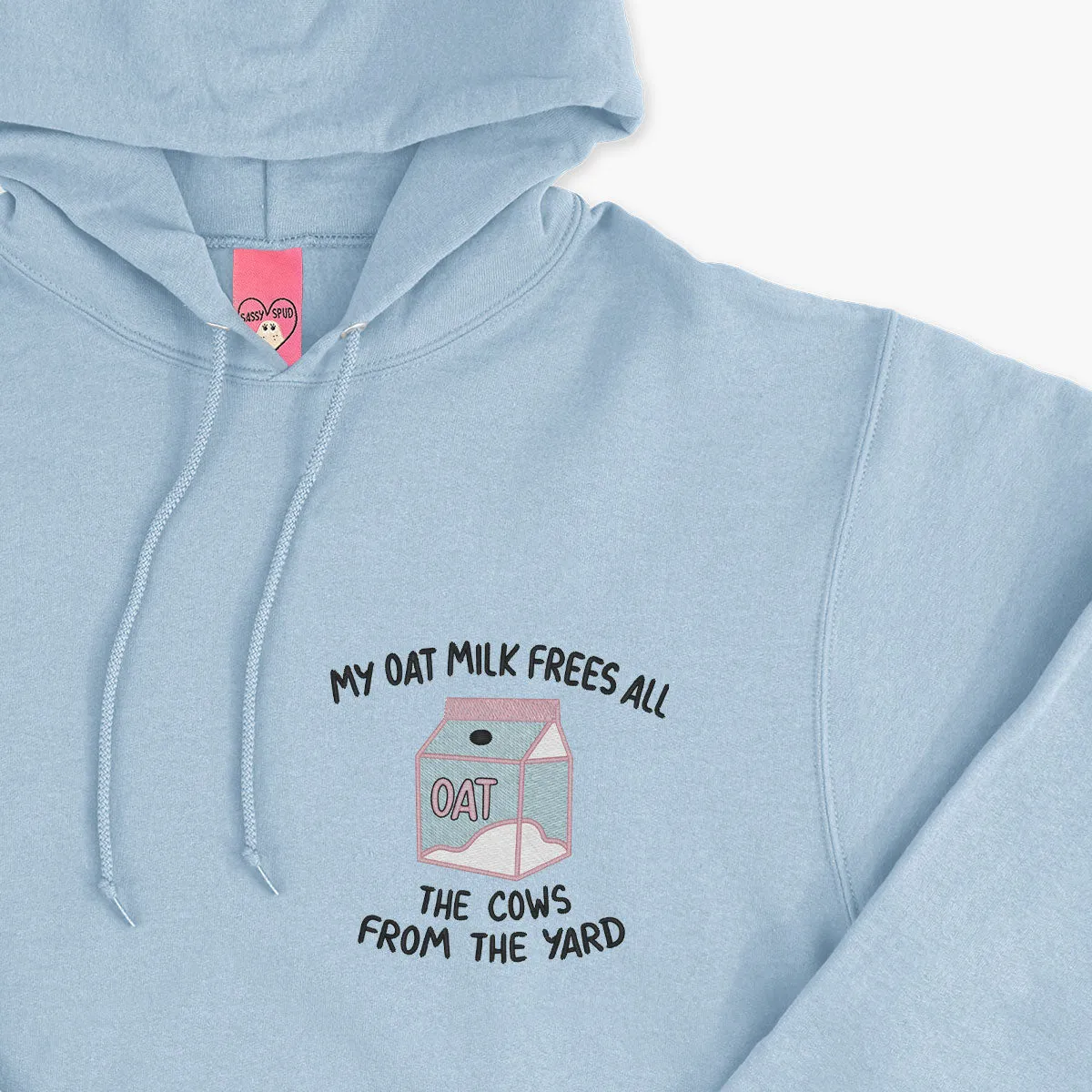 My Oat Milk Frees All The Cows From The Yard Embroidered Hoodie (Unisex)