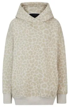 NAOMI x BOSS longline hoodie with leopard pattern