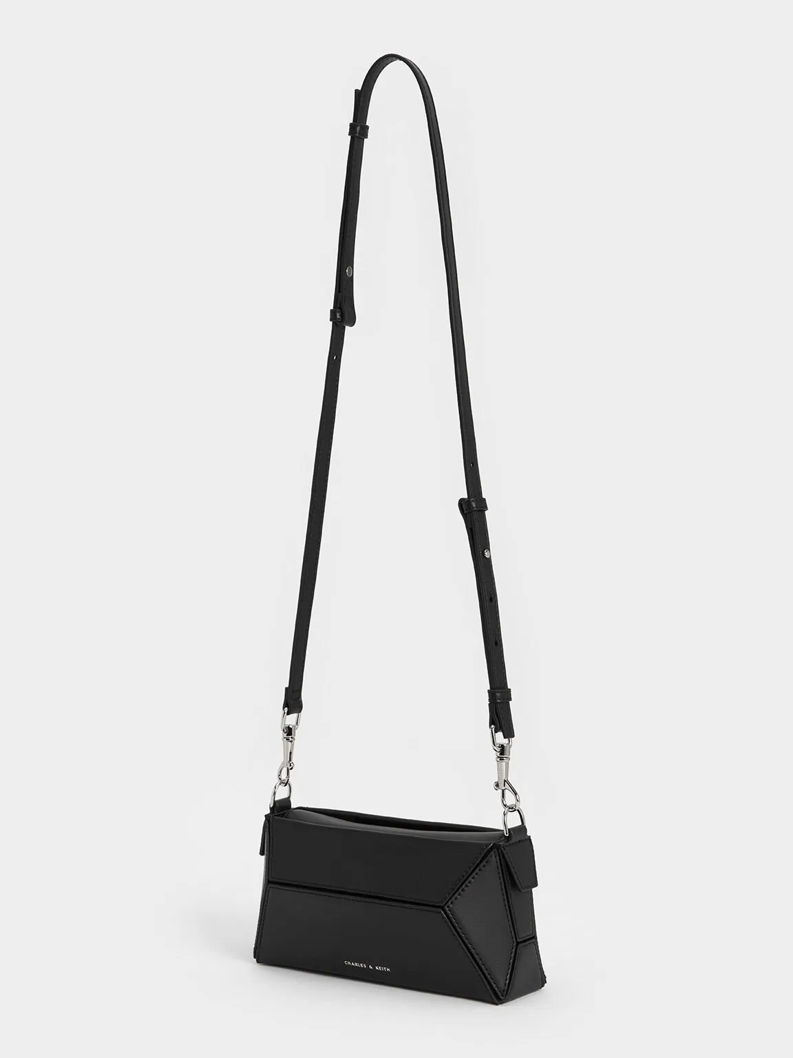 Nasrin Geometric Chain-Handle Shoulder Bag - Noir