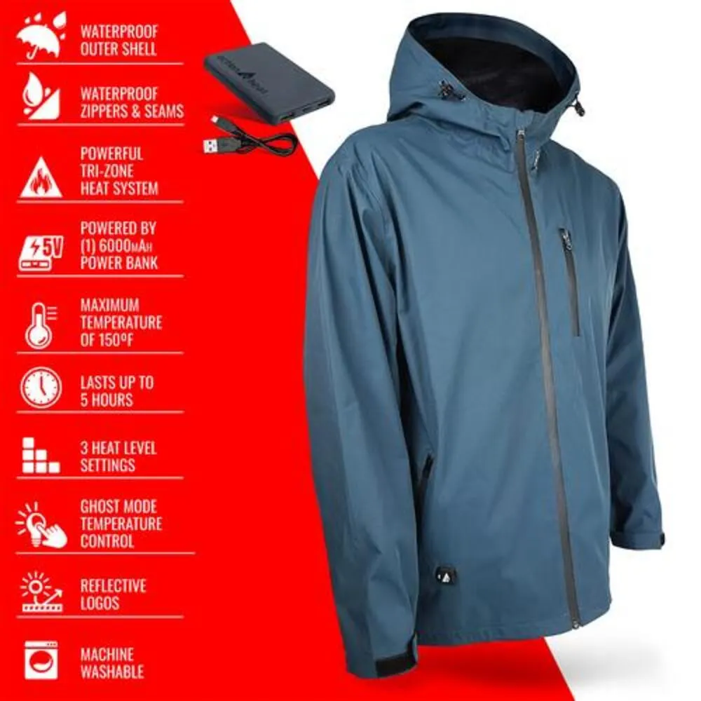 Open Box ActionHeat 5V Men's Battery Heated Rain Jacket