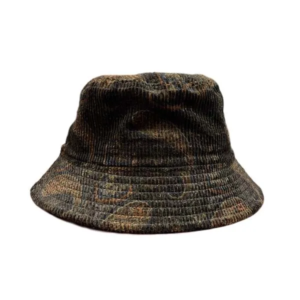 Paisley Cord Bucket Hat - Black