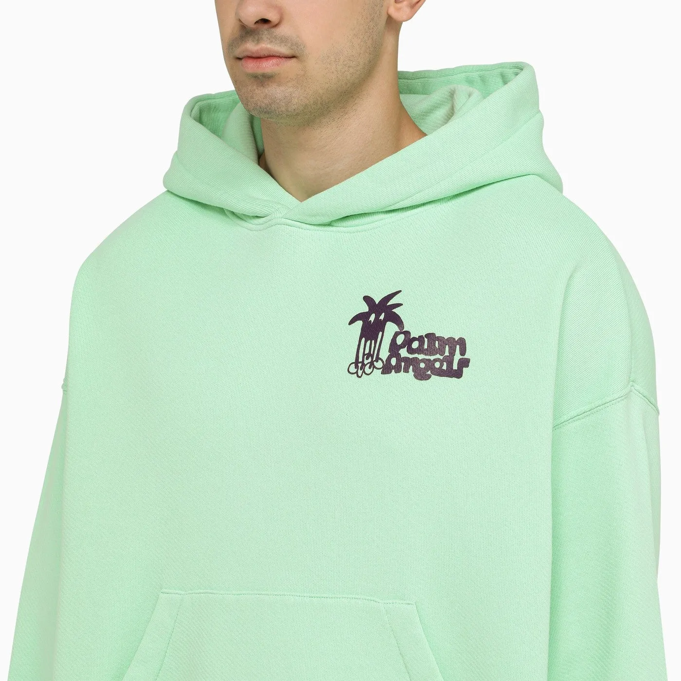 Palm Angels    Palm Angels Green Hoodie With Palm Long Legs Print