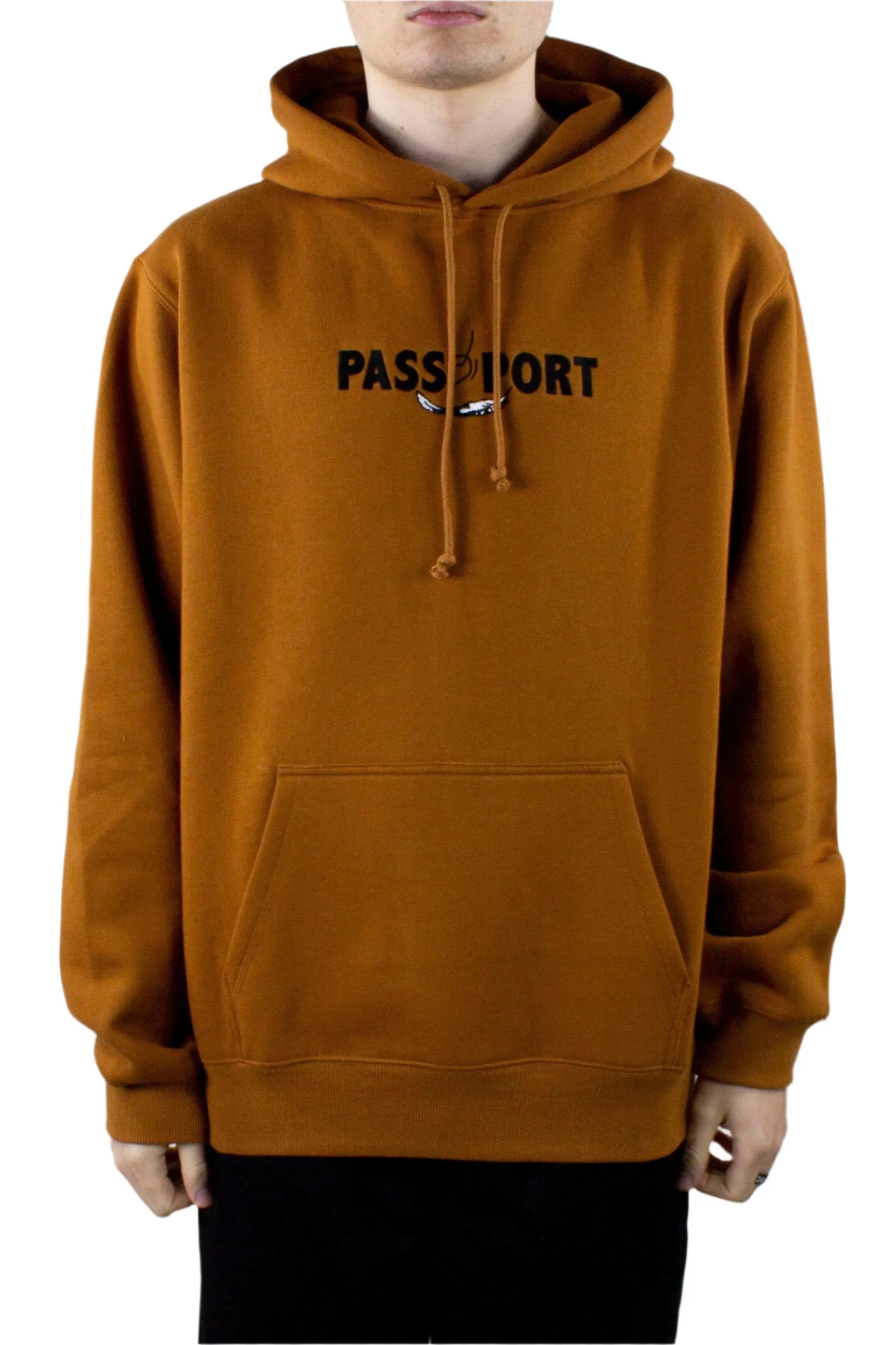 Pass Port Featherweight Embroidery Hoodie - Saddle exclusive at Remix