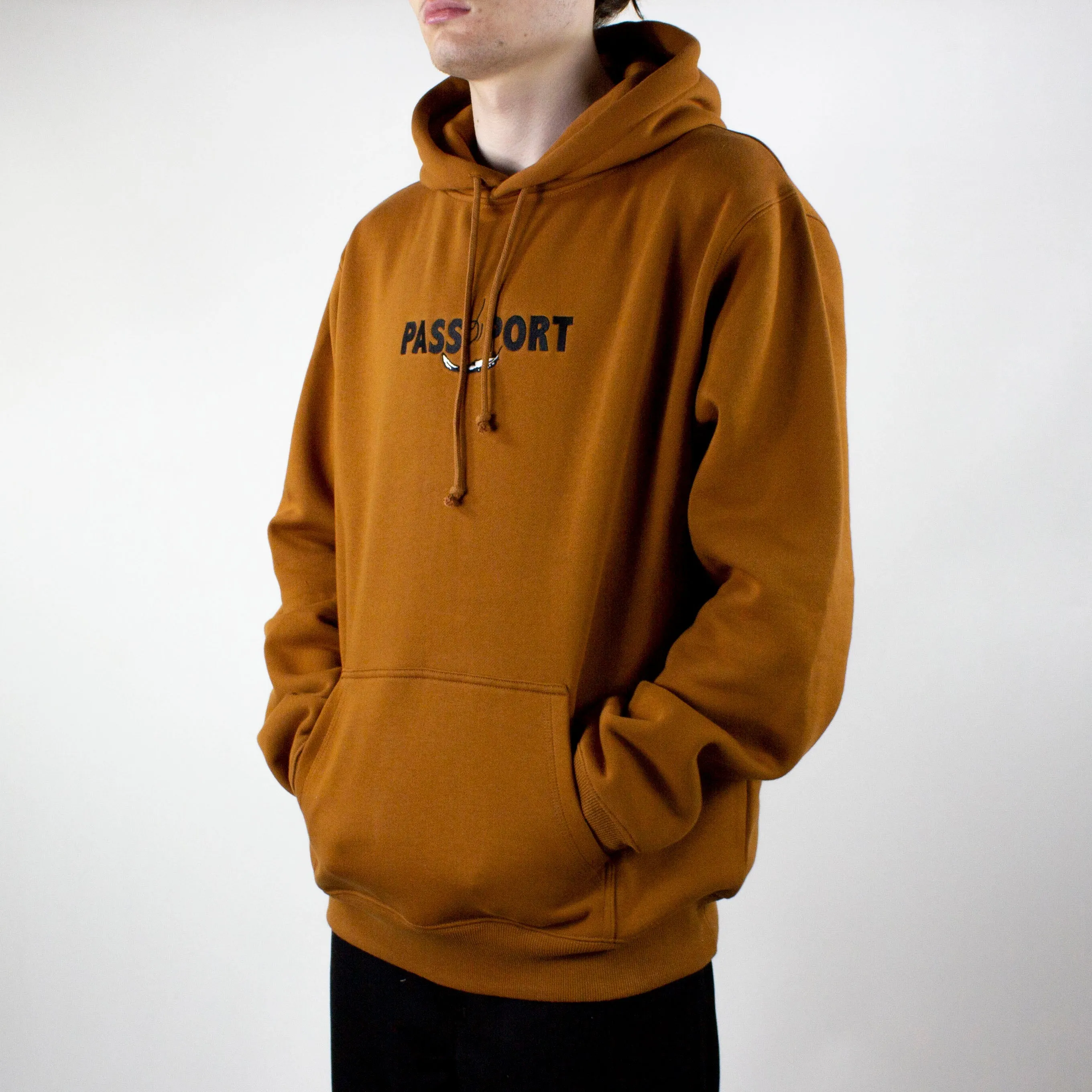 Pass Port Featherweight Embroidery Hoodie - Saddle exclusive at Remix