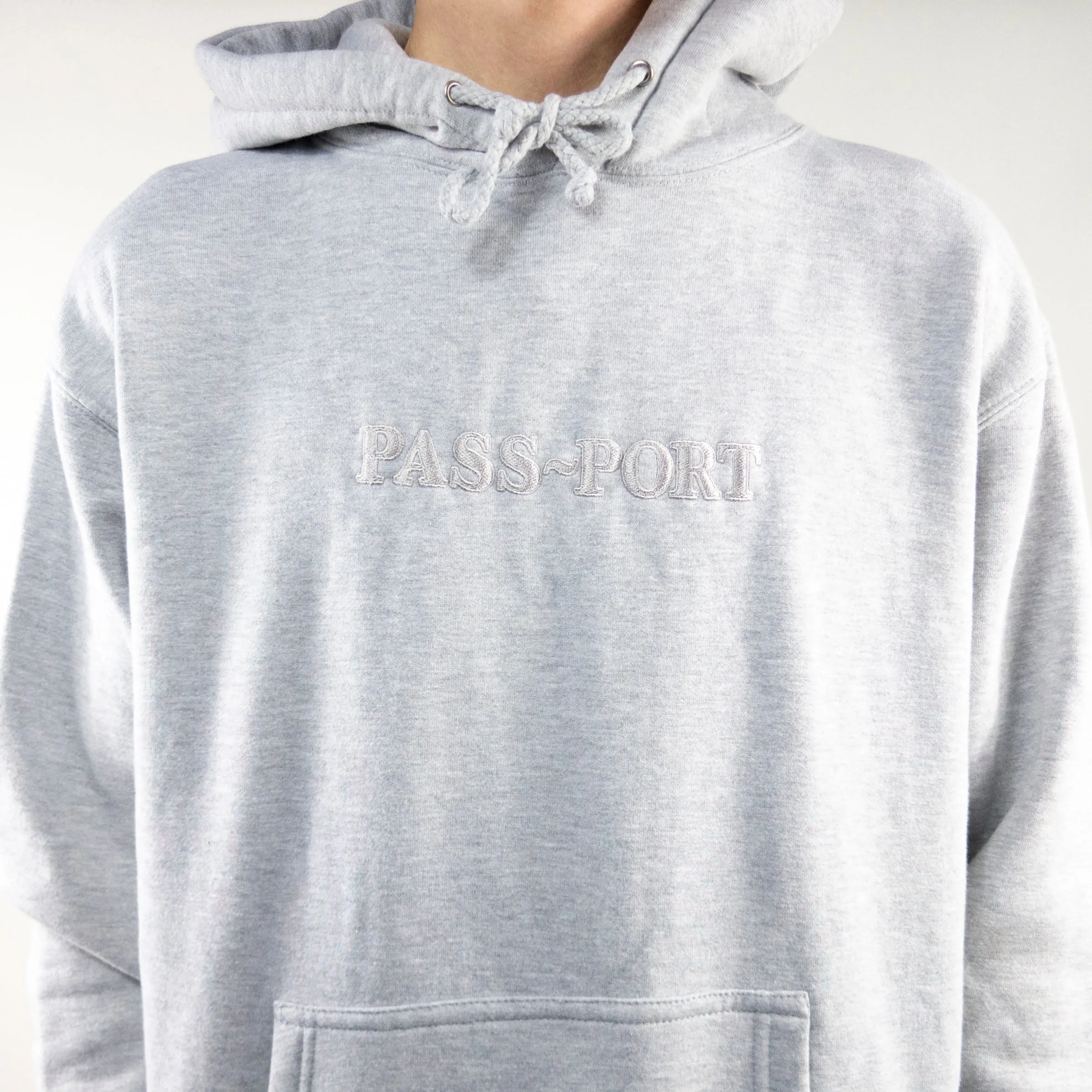 Pass Port Official Embroidery Hoodie - Grey Heather exclusive at Remix