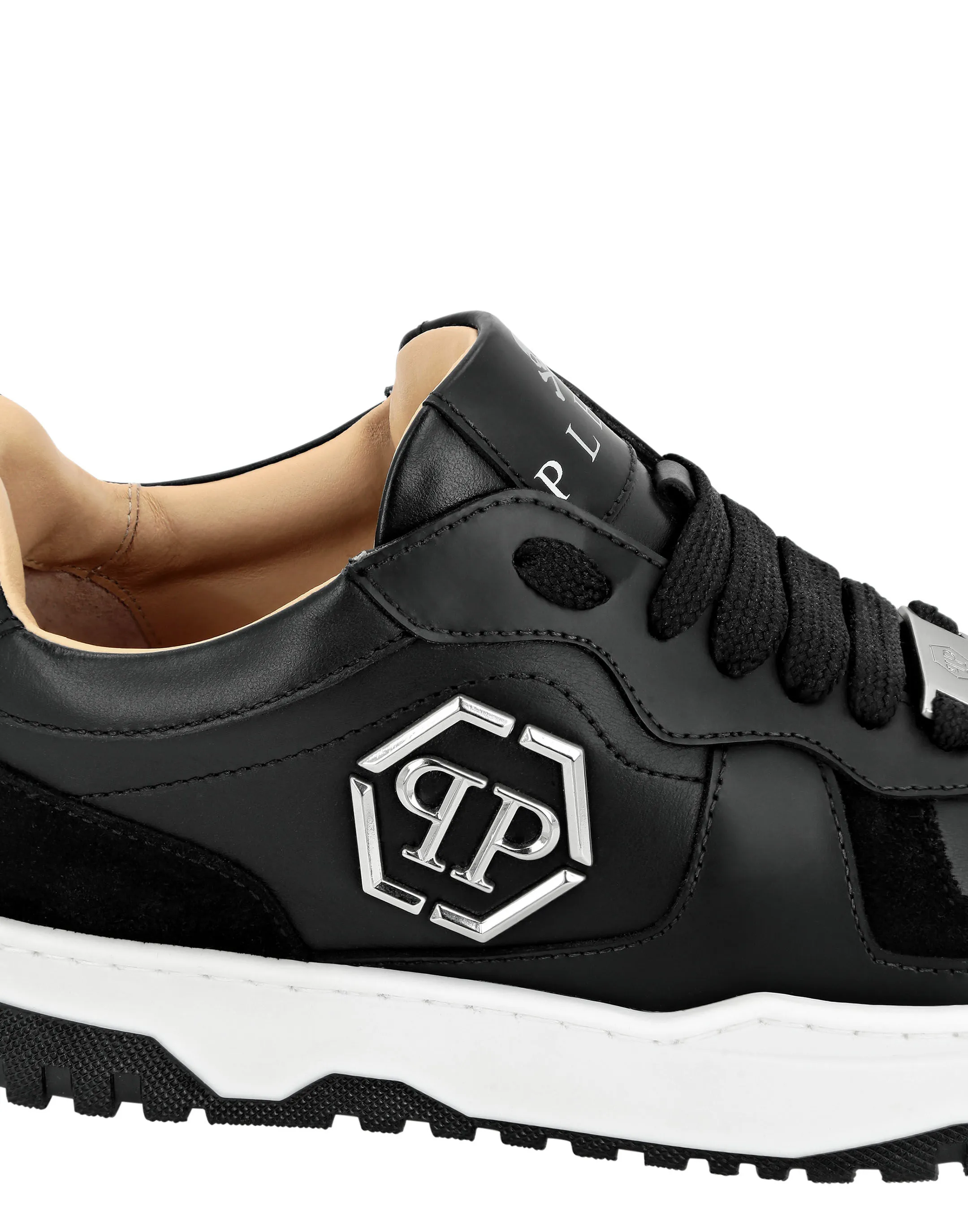 PHILIPP PLEIN Mix Leather Lo-Top Sneakers