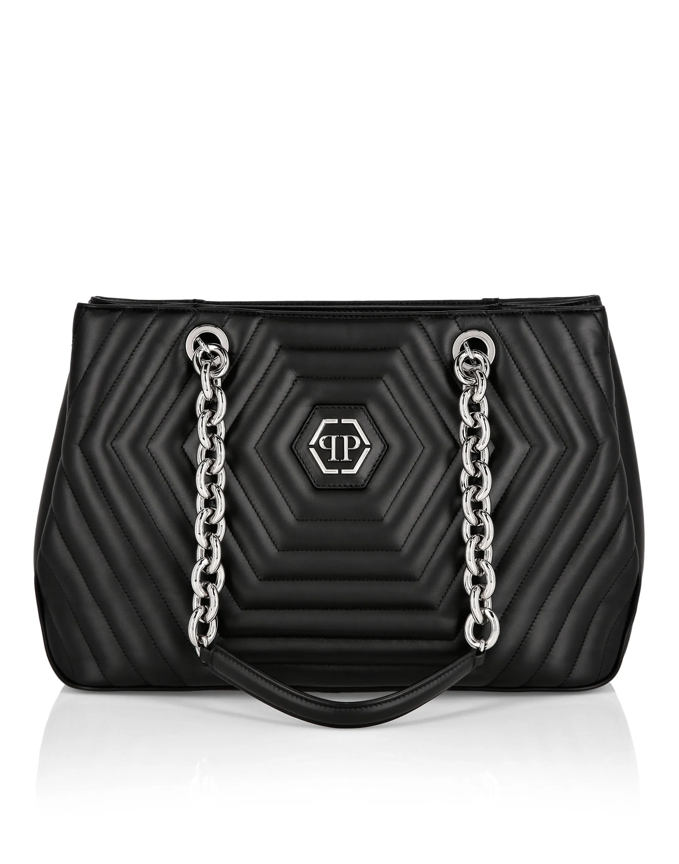 PHILIPP PLEIN Nappa Shoulder Bag Hexagon