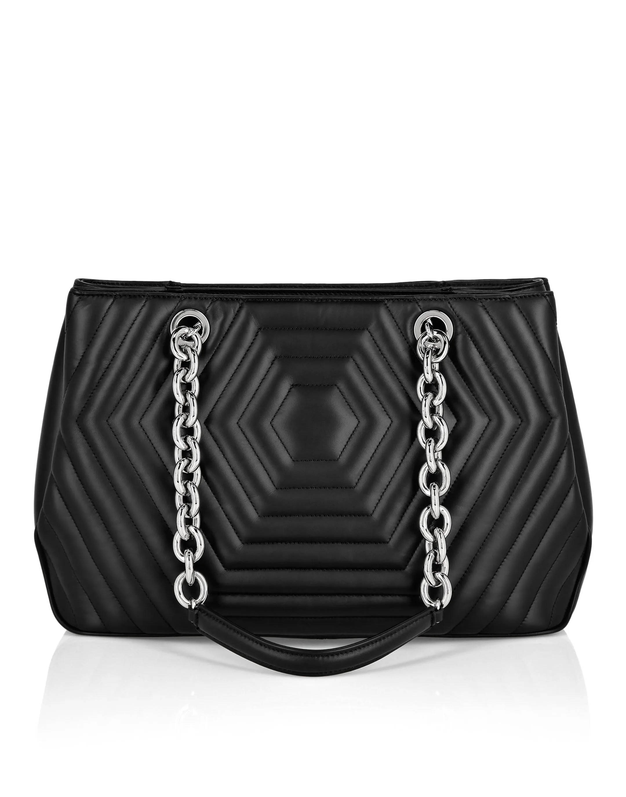 PHILIPP PLEIN Nappa Shoulder Bag Hexagon