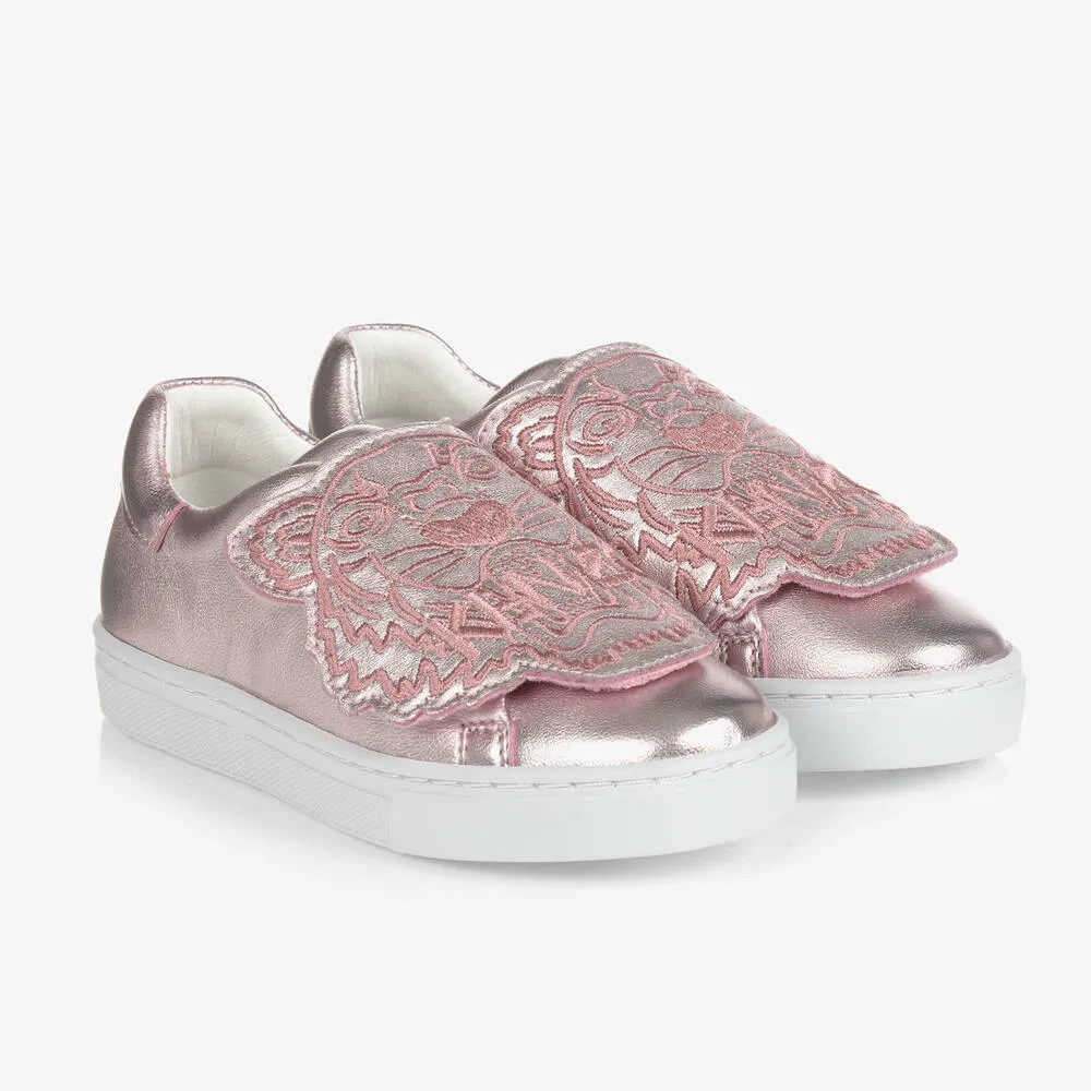 Pink Leather Tiger Trainers