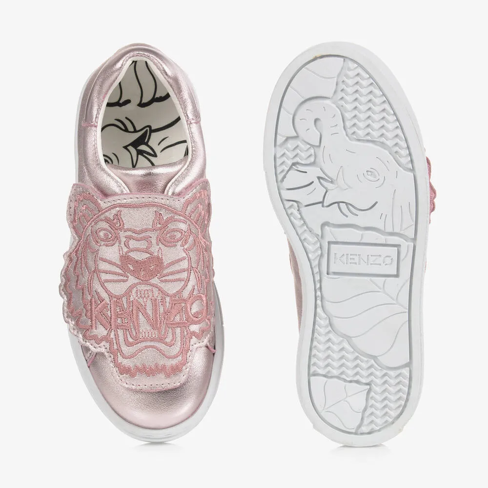 Pink Leather Tiger Trainers