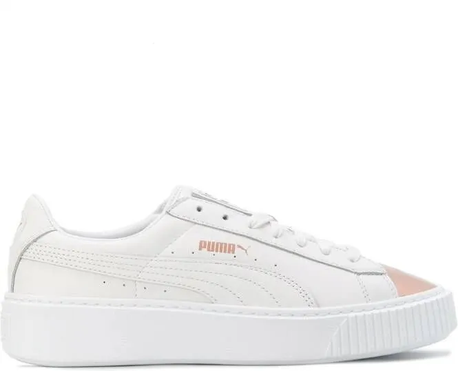 PUMA Basket flatform leather sneakers White