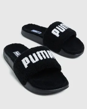 Puma Leadcat Sherpa Slides Black/White