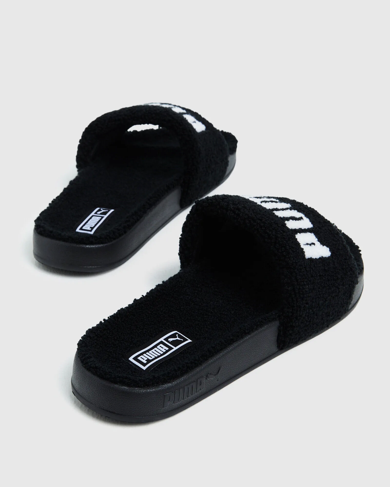 Puma Leadcat Sherpa Slides Black/White