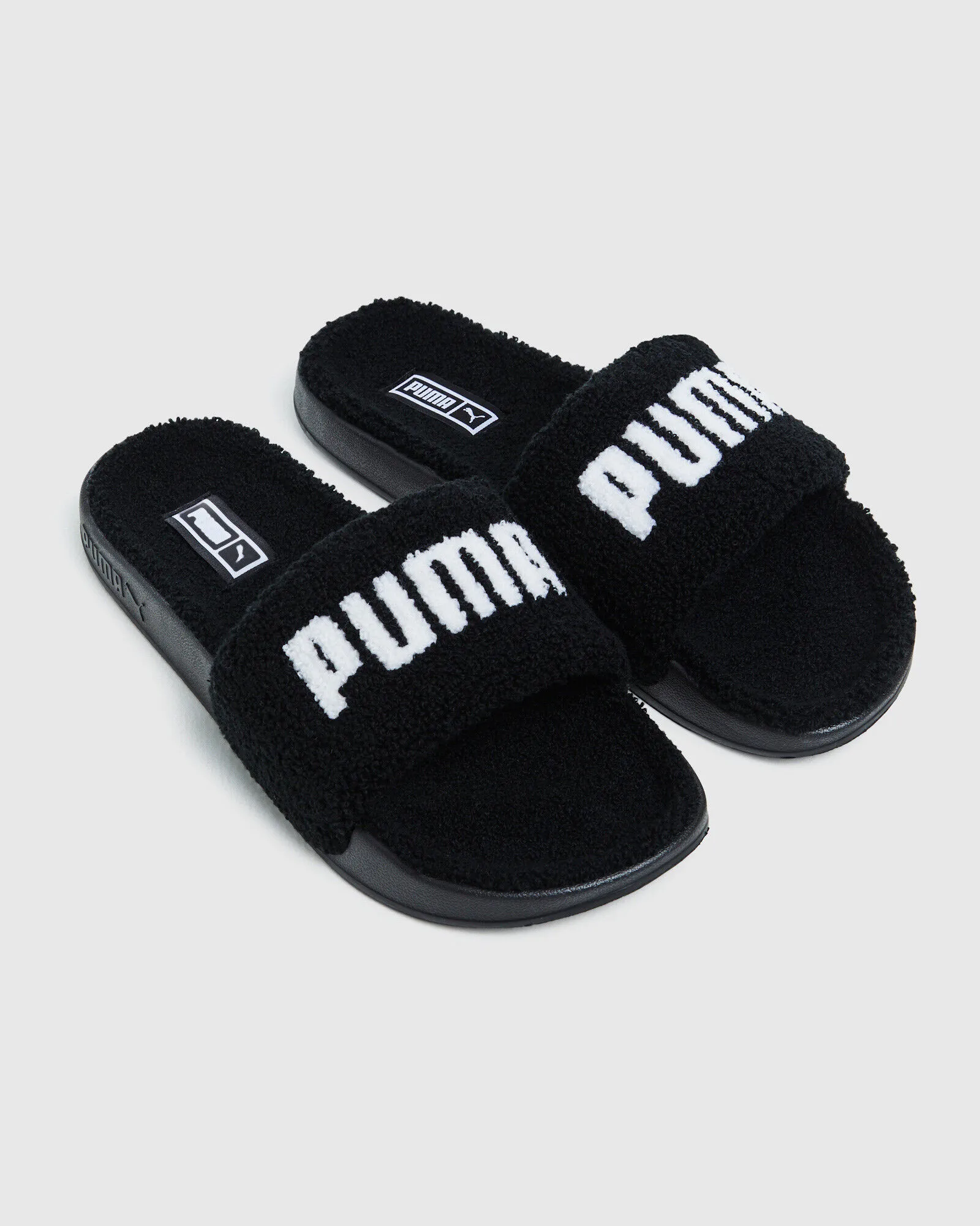 Puma Leadcat Sherpa Slides Black/White