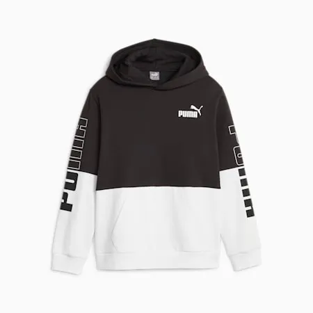 PUMA POWER Colourblock Hoodie - Boys 8-16 years | PUMA Black | PUMA Winter Layers | PUMA 