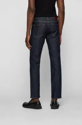 Regular-fit jeans in dark-blue comfort-stretch denim