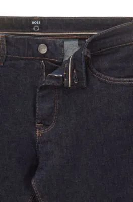 Regular-fit jeans in dark-blue comfort-stretch denim