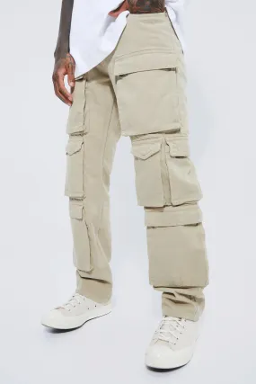 Relaxed Overdye Multi Cargo Jeans